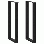 Helloshop26 - Lot de 2 pieds de table de bar en U ajustables 40 x 110-111 cm en acier thermolaqué noir 02_0057480 - noir acier 3000240057595