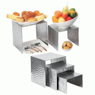 Lot 3 podiums pour buffet inox 15/18/20cm - lot de 3 podiums