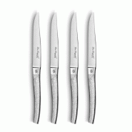 Lou Laguiole Coffret 4 couteaux steak Alphonse Écorce - Fabriqué à Thiers - argenté inox 3546699050645