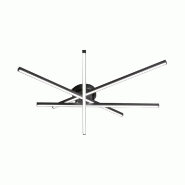 Plafonnier LED carré 58 W, noir mat - Structure en métal et aluminium thermolaqué - Température de couleur sélectionnable : 3 000 K à 6 000 K -