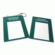 Plaque horaires d'ouverture 200x285mm - PVC rigide et PETG 1.5mm - lettres blanches sur fond vert