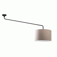 ROSSINI ILLUMINAZIONE Plafonnier Vivien Noir Avec Abat-Jour Ivoire 48Cm - Plafonnier E27, Classe I, Ip20, Structure En Métal Peint - Groupe Rossini -
