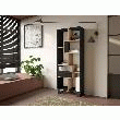SKRAUT HOME - ÉTAGèRE BIBLIOTHèQUE, ÉTAGèRE DE RANGEMENT, 174X67X31CM, NOIR ET CHêNE