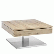 TABLE BASSE MONROE PIÉTEMENT MÉTAL PLACAGE CHÊNE NOUEUX