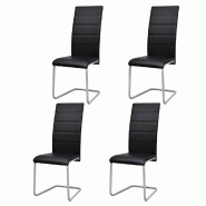 VidaXL Chaises à manger cantilever lot de 4 noir similicuir Modèle Vega Office Concept - 242290