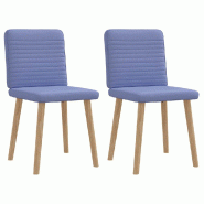VidaXL Chaises à manger lot de 2 bleu jean tissu Modèle Velvet Royale - 4101154