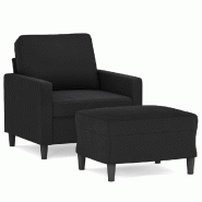 VidaXL Fauteuil avec repose-pied Noir 60 cm Velours Modèle Vega ProDesk Pure - 3201050