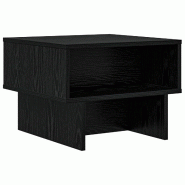 VidaXL Table basse Chêne noir 48 x 46 x 35 cm Bois d'ingénierie Modèle Atlas Edge - 8000229