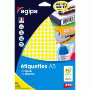 2940 pastilles adhésives jaunes, diamètre 8 mm (10 feuilles A5 / cdt) - 3270241143041_0