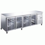 A.C.L - Table réfrigérée 4 portes vitrées- 553 L - GN 1/1 évaporateur traité - inox MM99171023 A.C.L - Table réfrigérée 4 portes vitrées- 553 L - GN 1/1 évaporateur traité - inox MM99171023