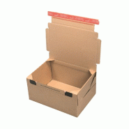 Boîte carton brun avec fermeture adhésive aller-retour 38,4x29x19cm