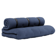 CANAPE FUTON STANDARD CONVERTIBLE BUCKLE-UP SOFA COULEUR BLEU MARINE