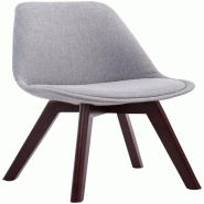 Décoshop26 - Chaise de salle à manger x1  design scandinave en tissu gris et piètement à 4 pieds en bois marron 10_0003303 - marron Bois massif 30