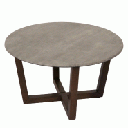 Décoshop26 - Table basse table d'appoint en bois et HDF diamètre 80 cm aspect béton cadre foncé 04_0008462 - 3000262576357 Décoshop26 - Table basse table d'appoint en bois et HDF diamètre 80 cm aspect béton cadre foncé 04_0008462 - 3000262576357