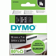 DYMO Cassette D1 de ruban à étiqueter blanc/noir 19 mm x 7 m - bleu papier S0720910 DYMO Cassette D1 de ruban à étiqueter blanc/noir 19 mm x 7 m - bleu papier S0720910