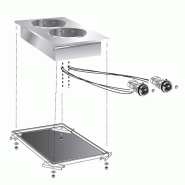 Gastro-Inox Gastro Inox Table de cuisson encastrable avec 2 plaques en inox AISI304 400x600x75mm - 7445908495450