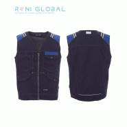 Gilet de travail jean homme - Coupe droite en coton, doublure Drytech, 5 poches et détails réfléchissants - Tucson Payper_0