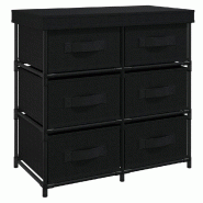 Helloshop26 - Armoire de rangement moderne avec 6 tiroirs 55 x 29 x 55 cm espace organisé design simple en acier noir 02_0046936 - noir acier 3000234