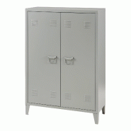 Helloshop26 - Casier de bureau métallique à 2 portes 110 x 75 x 33 cm gris foncé 03_0009180 - 3000224550746
