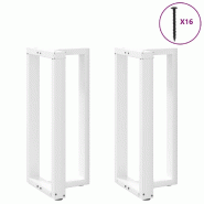 Helloshop26 - Lot de 2 pieds de table de bar en T réglables 40 x 35 x 90 cm en acier thermolaqué blanc 02_0057339 - blanc acier 3000239990681
