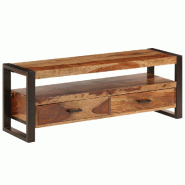 Helloshop26 - Meuble télé buffet tv télévision design pratique 120 cm bois solide de sesham 2502029 - Bois massif 3001755388822