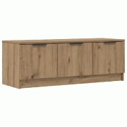 Helloshop26 - Meuble TV avec rangement contemporain salon 102 x 35 x 36 cm en bois d'ingénierie chêne artisanal 02_0050985 - Bois massif 3000236683883