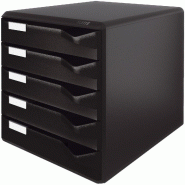 LEITZ Bloc de classement 5 tiroirs, en polystyrène choc, coloris noir / noir - 5293-00-95 LEITZ Bloc de classement 5 tiroirs, en polystyrène choc, coloris noir / noir - 5293-00-95