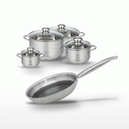 Lot de 4 Faitouts Elo Relief Solution 12/16/20/24cm et Poêle 24cm - gris 3176239942279