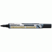 Pentel Maxiflo NLF50 Marqueur permanent pointe conique moyenne avec bouton poussoir réencreur, Blister x1 Noir - noir plastique 3474375050019