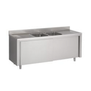 Plonge Inox 2 Bacs Portes Coulissantes 2000 x 700 Coulissante 2000x700x850mm COMBISTEEL - 7864847491901 Plonge Inox 2 Bacs Portes Coulissantes 2000 x 700 Coulissante 2000x700x850mm COMBISTEEL - 7864847491901