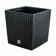 Prosperplast - Pot Rato 4 L avec insert de plantation, coloris Anthracite, 17x17x17 cm - gris plastique ZA989