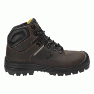 Safety Jogger - Chaussures de sécurité mi-hautes en cuir respirantes avec semelles extérieures autonettoyantes VESUVIO marron S3 Marron / Noir Tail