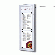 SHOWDOWN Displays Exposiciónate Porte-menu Extérieur Logo LED 2 x A4 Portrait SCZ2xA4TLED - argenté aluminium SCZ2xA4TLED