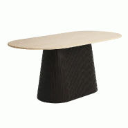 STELLAMEUBLES Table à manger ovale CATER céramique effet travertin  90x180cm - 5208067197632