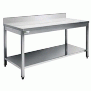 Table inox avec dosseret et tablette inférieure - série 700 - long. 2100 mm - TTDD7021 Table inox avec dosseret et tablette inférieure - série 700 - long. 2100 mm - TTDD7021