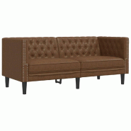 VidaXL Canapé à 2 places Chesterfield marron similicuir daim Modèle Zervioris - 372665