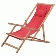 VidaXL Chaise Pliable De Plage Tissu Et Cadre En Bois Rouge - rouge 43995 VidaXL Chaise Pliable De Plage Tissu Et Cadre En Bois Rouge - rouge 43995