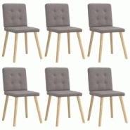 VidaXL Chaises à Manger Lot De 6 Taupe Tissu - gris 8721158568892 VidaXL Chaises à Manger Lot De 6 Taupe Tissu - gris 8721158568892