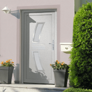 Vidaxl porte d'entrée blanc 108x208 cm pvc 3187930