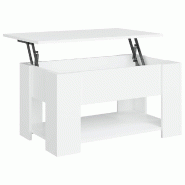 VidaXL Table basse blanc 79x49x41 cm bois d'ingénierie Modèle Riviera Dining Chic - 809710