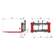 1,5t160biz - écarteurs et ajusteurs de fourche - kaup - capacité : 1600 kg