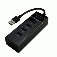 4 ports USB 3.0 hub - Black