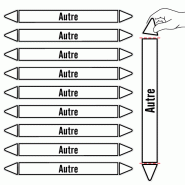 Étiquettes adhésives de marqueur de tuyauterie autre blanc