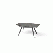 AQA Design Table extensible IMPERIUM noir en métal et céramique L.120/160 P.80 H.76 MP03156 - noir Bois manufacturé MP03156