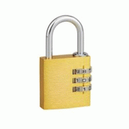 Cadenas à combinaison Venus, 3 chiffres, intérieur, anse acier, 30mm - THIRARD - doré 3150260908015 Cadenas à combinaison Venus, 3 chiffres, intérieur, anse acier, 30mm - THIRARD - doré 3150260908015