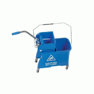 Chariot de nettoyage double bacs 2x10L - avec presse - coloris bleu - en plastique