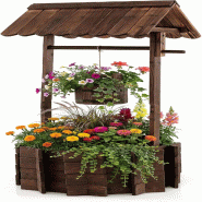 COSTWAY Fontaine en bois avec toit, pot de fleurs et déco jardin extérieur, 56x56x114cm - marron Bois manufacturé TL32517OR COSTWAY Fontaine en bois avec toit, pot de fleurs et déco jardin extérieur, 56x56x114cm - marron Bois manufacturé TL32517OR