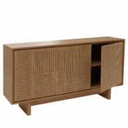 Décoshop26 - Buffet meuble de rangement avec 3 portes et 6 compartiments 86 x 160 x 40 cm mélaminé finition orme naturel 04_0009389 - 3000267460491 Décoshop26 - Buffet meuble de rangement avec 3 portes et 6 compartiments 86 x 160 x 40 cm mélaminé finition orme naturel 04_0009389 - 3000267460491
