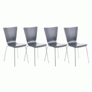 Décoshop26 - Lot de 4 chaises de cuisine salle à manger empilable en bois gris et structure stable à quatre pieds en métal 10_0003170 - gris 30002 Décoshop26 - Lot de 4 chaises de cuisine salle à manger empilable en bois gris et structure stable à quatre pieds en métal 10_0003170 - gris 30002