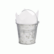 ECOLOMIQUE - 24 Pcs - Seau en métal avec anse 200 ml Ø 80 mm 80 x 60 x 75 mm - argenté métal 210SXM03